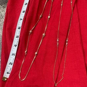 Banana Republic rose gold and gold color long necklace set of two